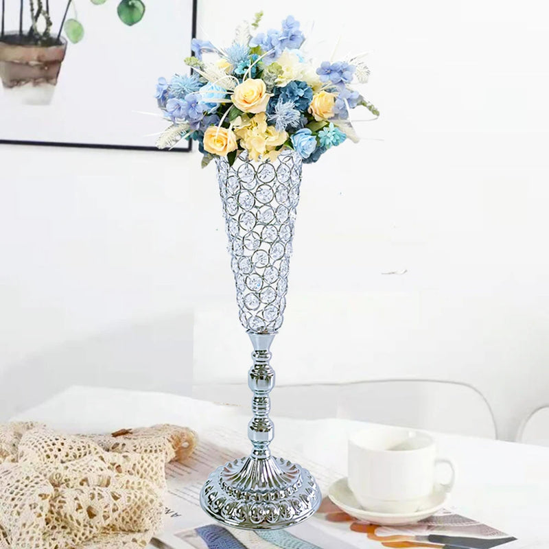 Beautiful Crystal Flower Vase 2 Pcs Set