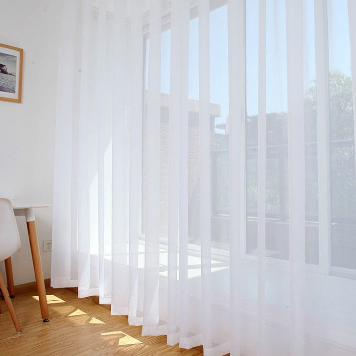 White Tulle Sheer Curtains