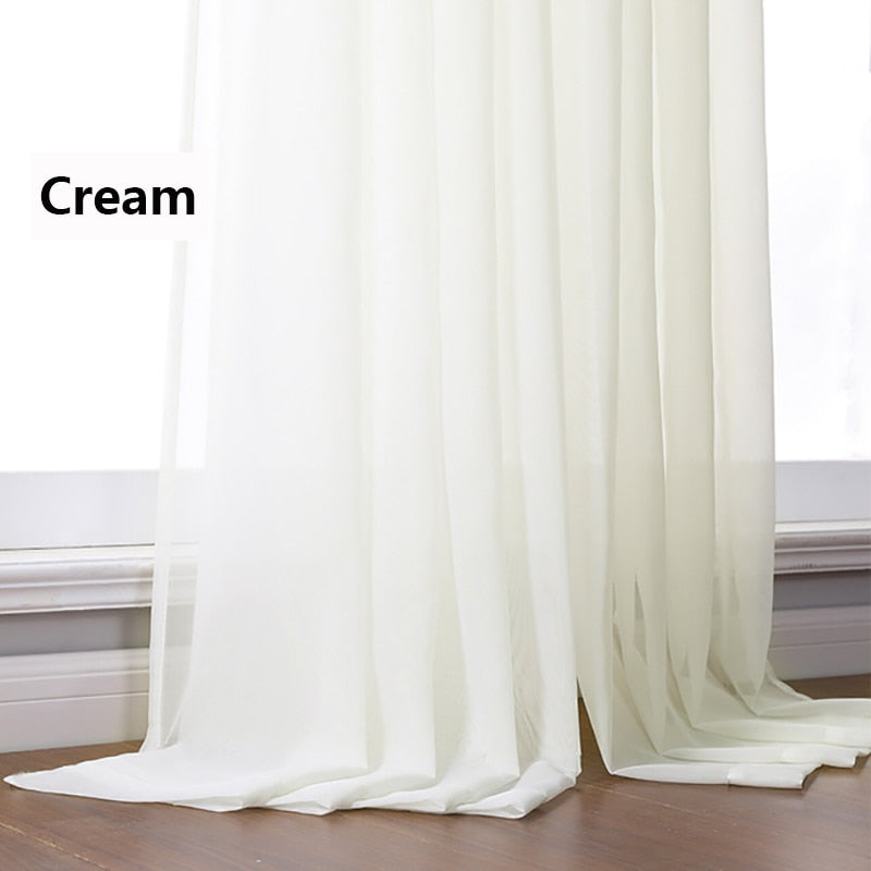 White Tulle Sheer Curtains